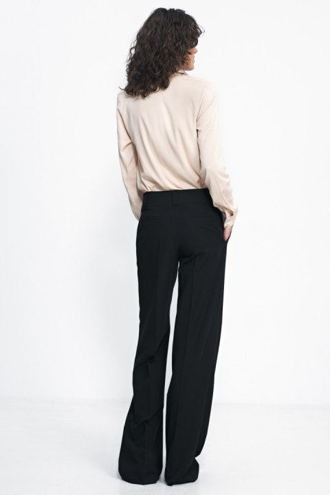 Czarne spodnie typu wide leg SD81 Black - Nife Czarne spodnie typu wide leg SD81 Black - Nife