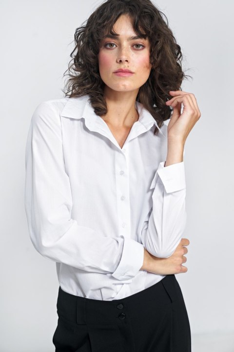 Elegancka biała koszula K71 White - Nife Elegancka biała koszula K71 White - Nife