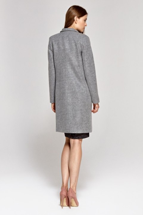 Klasyczny szary płaszcz PL12 Grey - Nife Klasyczny szary płaszcz PL12 Grey - Nife