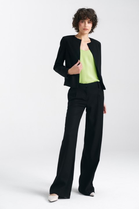 Spodnie lniane wide leg SD85 Black - Nife Spodnie lniane wide leg SD85 Black - Nife
