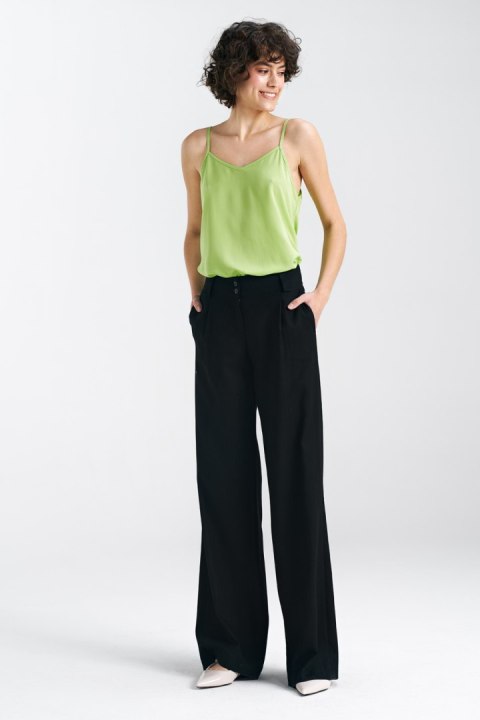 Spodnie lniane wide leg SD85 Black - Nife Spodnie lniane wide leg SD85 Black - Nife