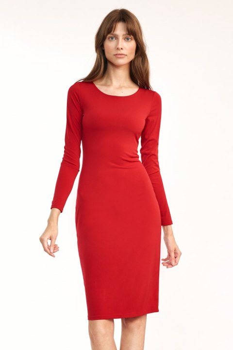 Sukienka Czerwona dopasowana sukienka S192 Red - Nife Sukienka Czerwona dopasowana sukienka S192 Red - Nife