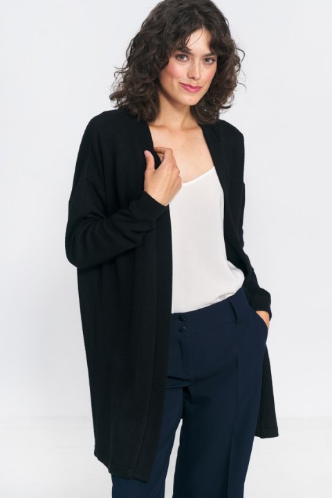 Sweter Niezapinany czarny sweter SW11 Black - Nife Sweter Niezapinany czarny sweter SW11 Black - Nife