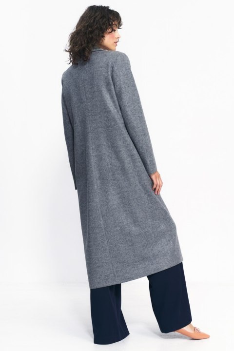Szary płaszcz oversize PL20 Grey - Nife Szary płaszcz oversize PL20 Grey - Nife