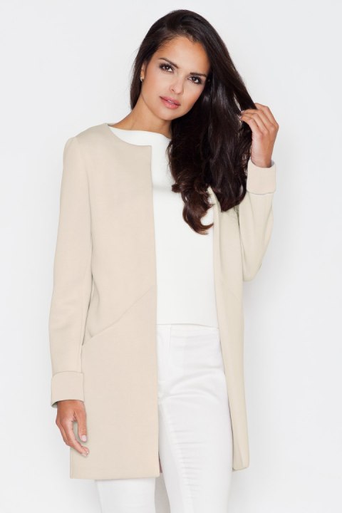 Płaszcz Damski Model 366 Beige - Figl Płaszcz Damski Model 366 Beige - Figl