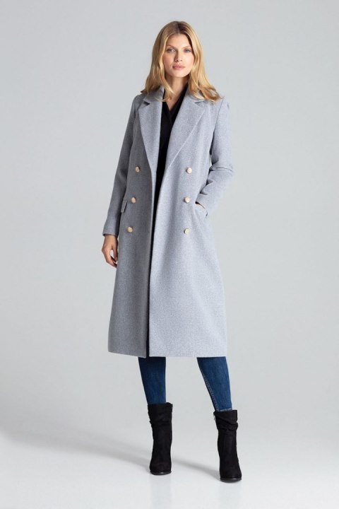 Płaszcz Damski Model M681 Grey - Figl Płaszcz Damski Model M681 Grey - Figl