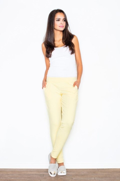 Spodnie Damskie Model 305 Yellow - Figl Spodnie Damskie Model 305 Yellow - Figl